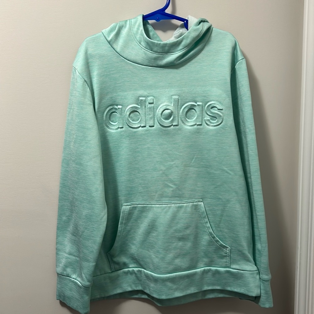 GIRLs teal Adidas hoodie. Size Medium (10/12)